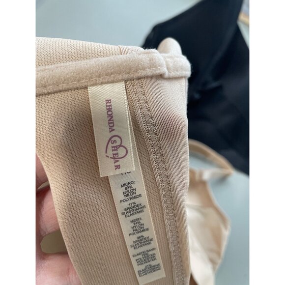 Rhonda Shear 2 Pk Molded Cup Bra with Wrap Back Size 2X Black Beige Lounge 645.7 - Picture 5 of 10